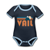 Vail, Colorado Baby Bodysuit - Organic Retro Mountain Vail Baby Bodysuit - navy/sky