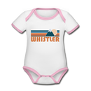 Whistler, Canada Baby Bodysuit - Organic Retro Mountain Whistler Baby Bodysuit - white/pink
