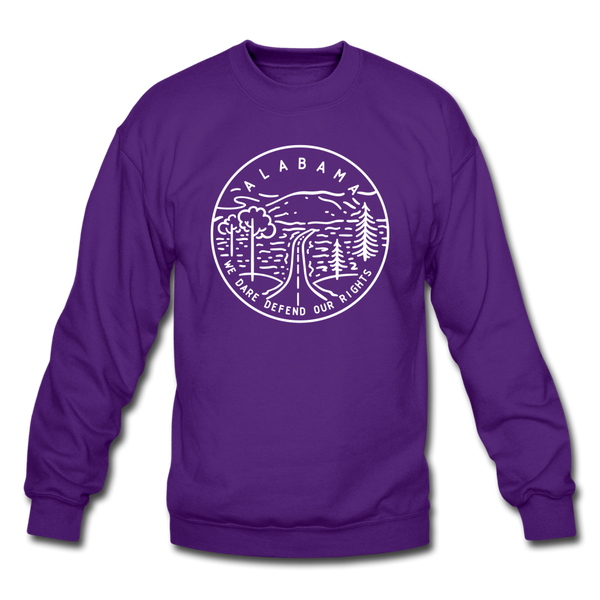 Alabama Sweatshirt - State Design Alabama Crewneck Sweatshirt - purple