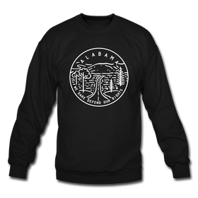 Alabama Sweatshirt - State Design Alabama Crewneck Sweatshirt - black