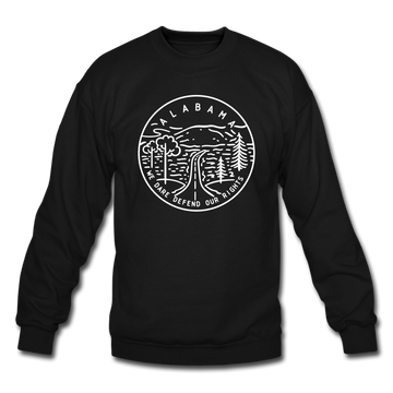 Alabama Sweatshirt - State Design Alabama Crewneck Sweatshirt - black