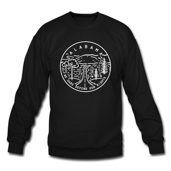 Alabama Sweatshirt - State Design Alabama Crewneck Sweatshirt - black