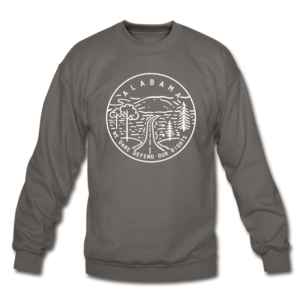 Alabama Sweatshirt - State Design Alabama Crewneck Sweatshirt - asphalt gray