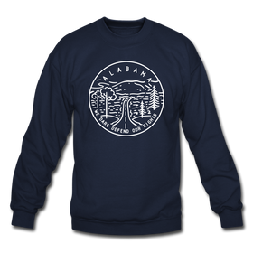 Alabama Sweatshirt - State Design Alabama Crewneck Sweatshirt - navy
