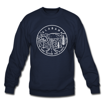 Alabama Sweatshirt - State Design Alabama Crewneck Sweatshirt - navy