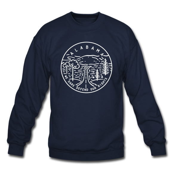 Alabama Sweatshirt - State Design Alabama Crewneck Sweatshirt - navy