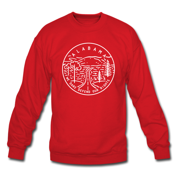 Alabama Sweatshirt - State Design Alabama Crewneck Sweatshirt - red