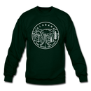 Alabama Sweatshirt - State Design Alabama Crewneck Sweatshirt - forest green