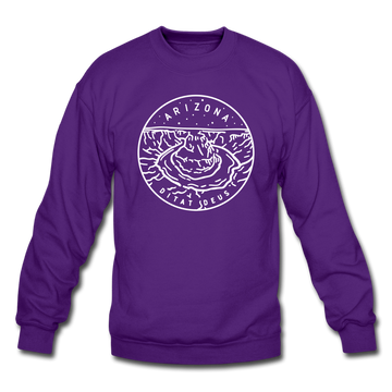 Arizona Sweatshirt - State Design Arizona Crewneck Sweatshirt - purple
