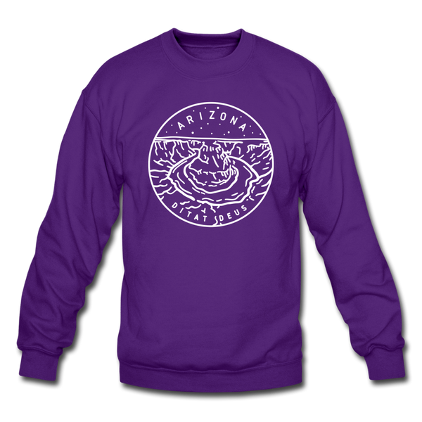 Arizona Sweatshirt - State Design Arizona Crewneck Sweatshirt - purple