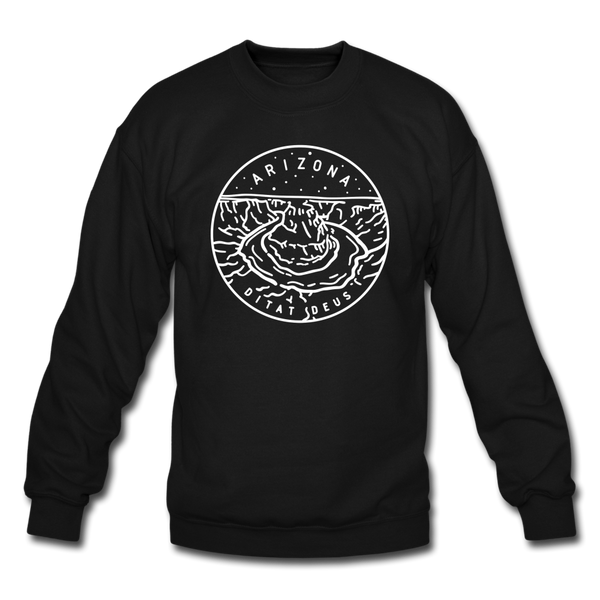 Arizona Sweatshirt - State Design Arizona Crewneck Sweatshirt - black