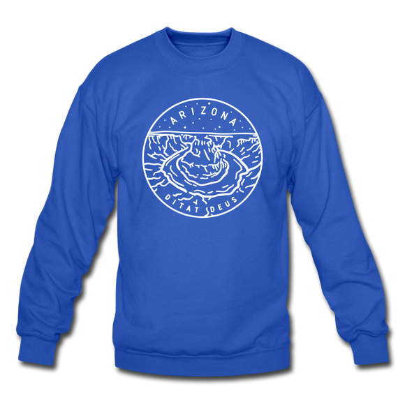 Arizona Sweatshirt - State Design Arizona Crewneck Sweatshirt - royal blue