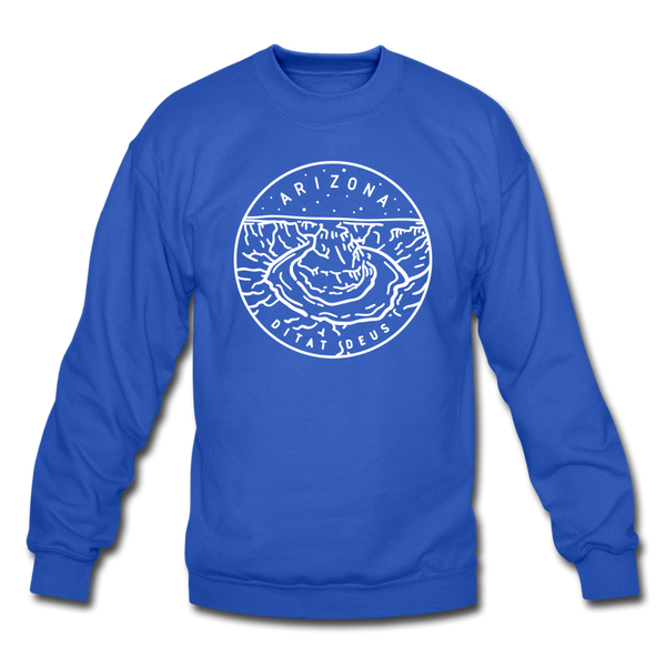 Arizona Sweatshirt - State Design Arizona Crewneck Sweatshirt - royal blue