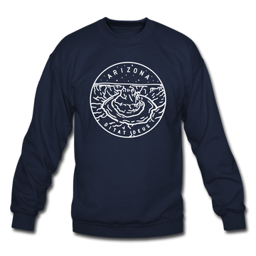 Arizona Sweatshirt - State Design Arizona Crewneck Sweatshirt - navy