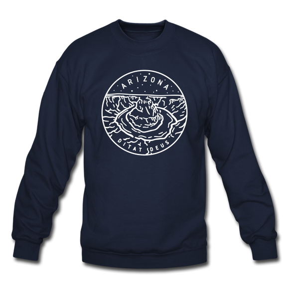 Arizona Sweatshirt - State Design Arizona Crewneck Sweatshirt - navy