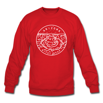 Arizona Sweatshirt - State Design Arizona Crewneck Sweatshirt - red