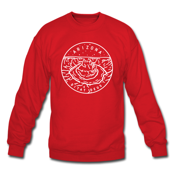 Arizona Sweatshirt - State Design Arizona Crewneck Sweatshirt - red