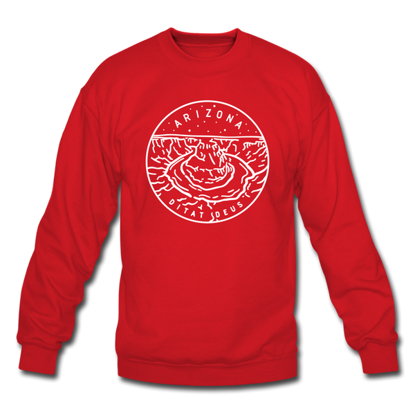 Arizona Sweatshirt - State Design Arizona Crewneck Sweatshirt - red
