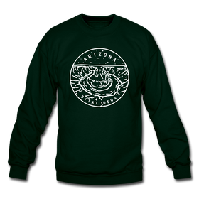 Arizona Sweatshirt - State Design Arizona Crewneck Sweatshirt - forest green