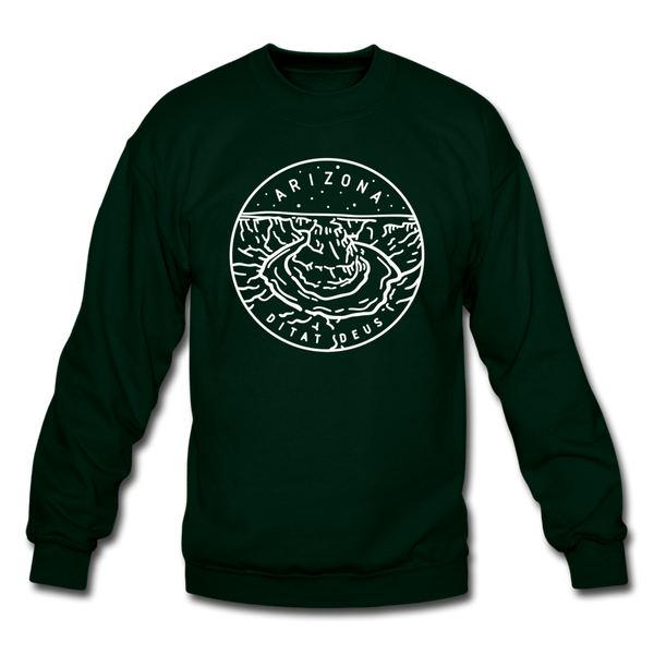 Arizona Sweatshirt - State Design Arizona Crewneck Sweatshirt - forest green