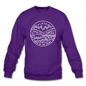 Alaska Sweatshirt - State Design Alaska Crewneck Sweatshirt - purple