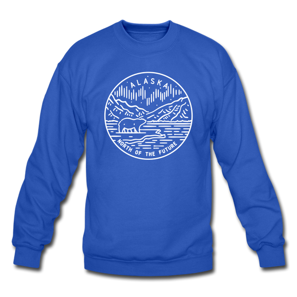 Alaska Sweatshirt - State Design Alaska Crewneck Sweatshirt - royal blue