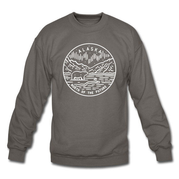 Alaska Sweatshirt - State Design Alaska Crewneck Sweatshirt - asphalt gray