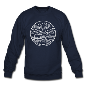 Alaska Sweatshirt - State Design Alaska Crewneck Sweatshirt - navy