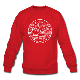 Alaska Sweatshirt - State Design Alaska Crewneck Sweatshirt - red