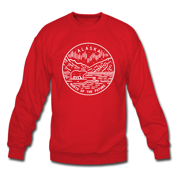 Alaska Sweatshirt - State Design Alaska Crewneck Sweatshirt - red