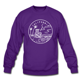 California Sweatshirt - State Design California Crewneck Sweatshirt - purple