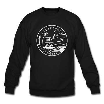 California Sweatshirt - State Design California Crewneck Sweatshirt - black