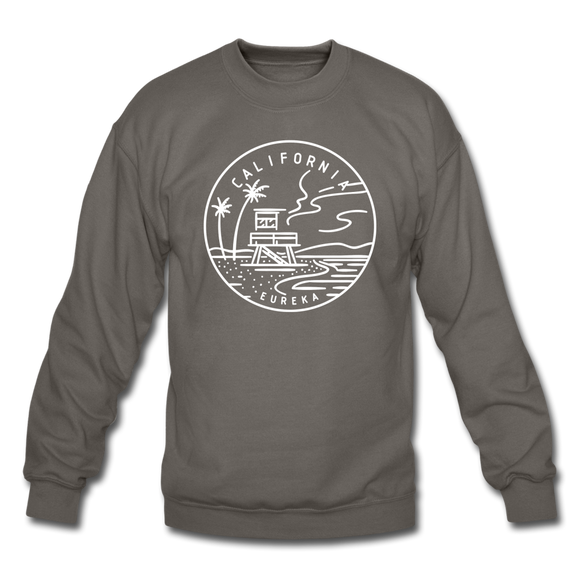 California Sweatshirt - State Design California Crewneck Sweatshirt - asphalt gray