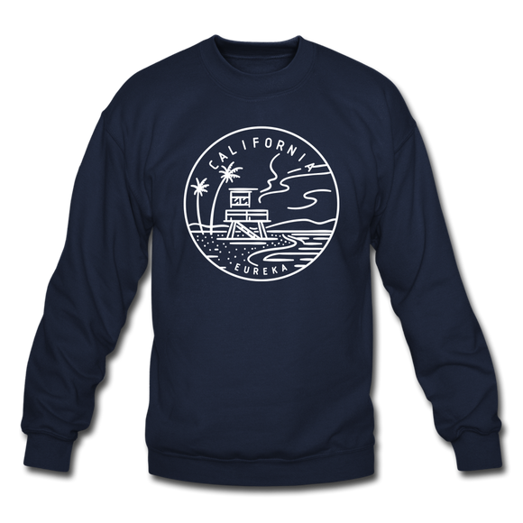 California Sweatshirt - State Design California Crewneck Sweatshirt - navy