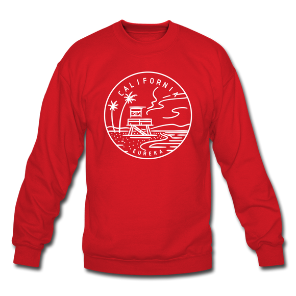 California Sweatshirt - State Design California Crewneck Sweatshirt - red