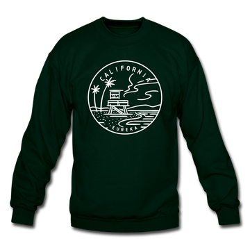 California Sweatshirt - State Design California Crewneck Sweatshirt - forest green