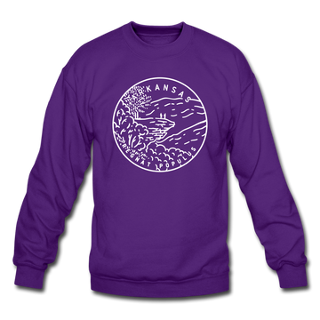 Arkansas Sweatshirt - State Design Arkansas Crewneck Sweatshirt - purple