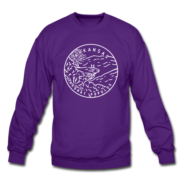 Arkansas Sweatshirt - State Design Arkansas Crewneck Sweatshirt - purple