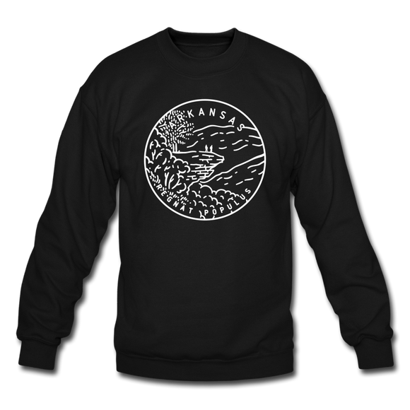 Arkansas Sweatshirt - State Design Arkansas Crewneck Sweatshirt - black