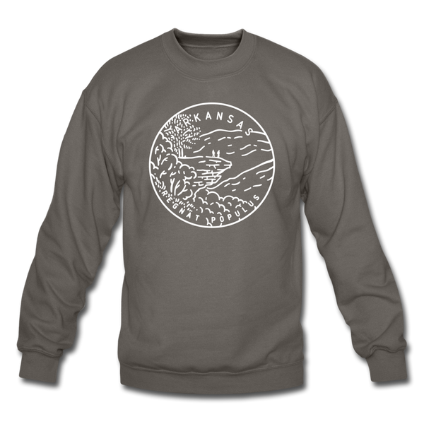 Arkansas Sweatshirt - State Design Arkansas Crewneck Sweatshirt - asphalt gray