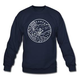 Arkansas Sweatshirt - State Design Arkansas Crewneck Sweatshirt - navy