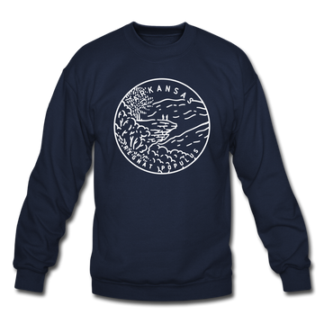 Arkansas Sweatshirt - State Design Arkansas Crewneck Sweatshirt - navy