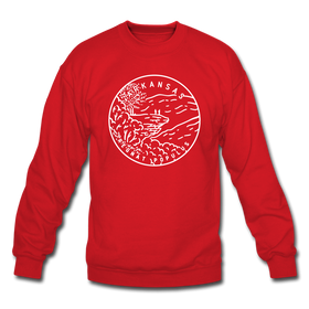 Arkansas Sweatshirt - State Design Arkansas Crewneck Sweatshirt - red