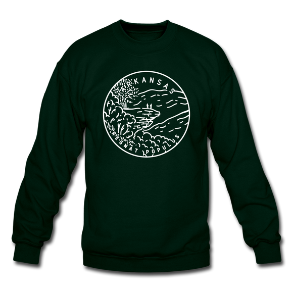 Arkansas Sweatshirt - State Design Arkansas Crewneck Sweatshirt - forest green