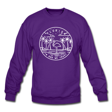 Florida Sweatshirt - State Design Florida Crewneck Sweatshirt - purple