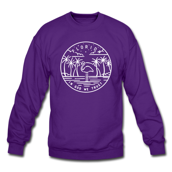 Florida Sweatshirt - State Design Florida Crewneck Sweatshirt - purple
