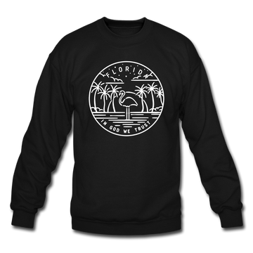 Florida Sweatshirt - State Design Florida Crewneck Sweatshirt - black