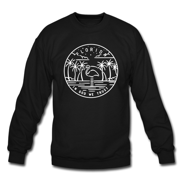 Florida Sweatshirt - State Design Florida Crewneck Sweatshirt - black