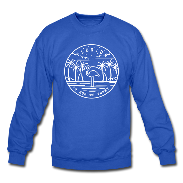 Florida Sweatshirt - State Design Florida Crewneck Sweatshirt - royal blue
