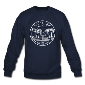 Florida Sweatshirt - State Design Florida Crewneck Sweatshirt - navy